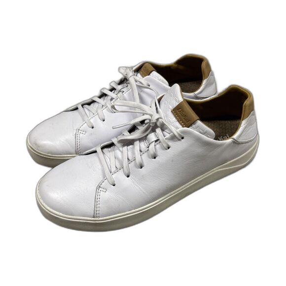 OluKai Lae'ahi Li 'Ili Shoes Mens 12 Leather Sneakers White Casual
